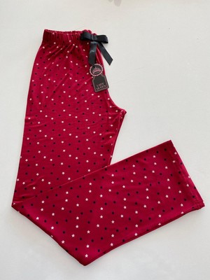 Nexo Bambu-Kadın Yüksek Kalite Ring Viskon Beli Lastikli Rahat Esnek Yumuşak Pijama Altı/bordo