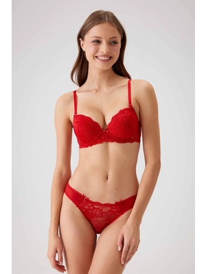 Pierre Cardin 4560 Madrid Balenli Dolgusuz Dantel Detaylı Sütyen Takımı