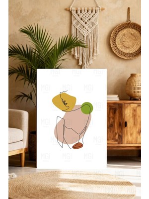 Mgi Design Minimal Kadın Çizgili Kanvas Tablo Soyut Line Art Dekor