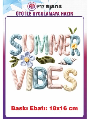 F17 Ajans Örgü Görünümlü Ütü ile Yapışan Tekstil Kumaş Tişört Baskı