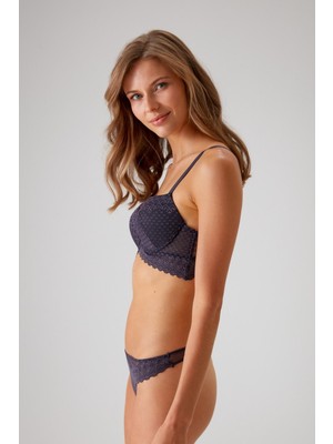 Pierre Cardin 4830 Milan Push Up Dantelli Balconette Sütyen ve Tanga Iç Çamaşır Takımı