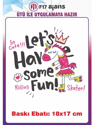 F17 Ajans Unicorn Yazı Temalı Ütü ile Yapışan Tekstil Kumaş Tişört Dtf Baskı