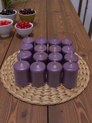 İV BLUE PURPLE 16 Adet Mor 3cm×5cm Mini Bar Mum