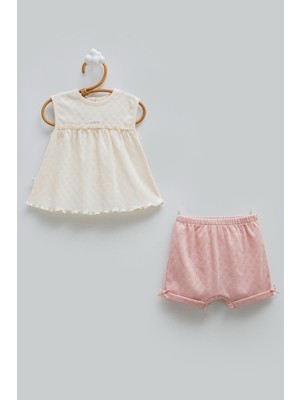 Caramell Hello Gırl Roba Detaylı Alt Üst Takım - Bej - 74-80 cm Bej