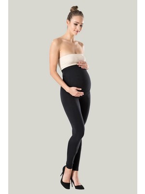 Siyah Hamile Taytı Karın Destekli Yüksek Bel, Esnek Nefes Alabilir, Günlük Kullanım Rahat Tayt