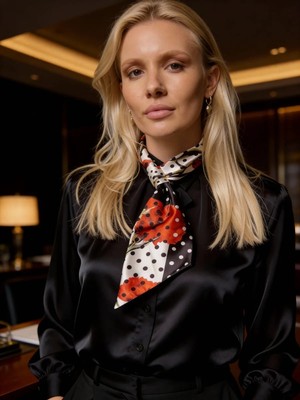 Çiçek Puantiye Desenli Kadın Fular,ceket,elbise Gömlek Kombinleri Için,hediye Olarak Ideal