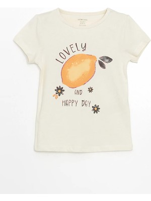 Lc Waikiki Yeni Sezon Limon Baskılı Kız Bebek Tişört