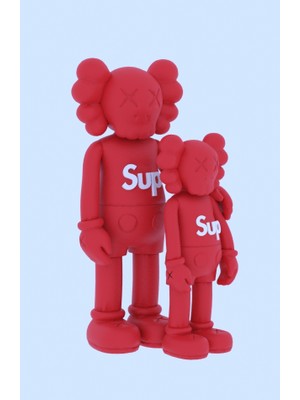 3D Layer Craft Kaws x Supreme Figür 2'li 20 cm