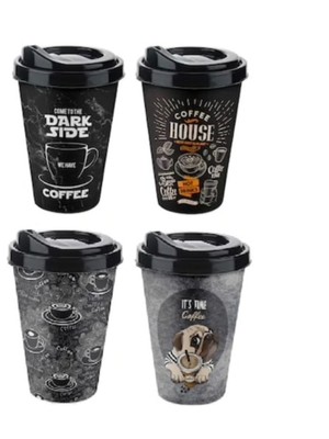 Pazarcan Kahve Bardağı - Kapaklı Desenli 650ML