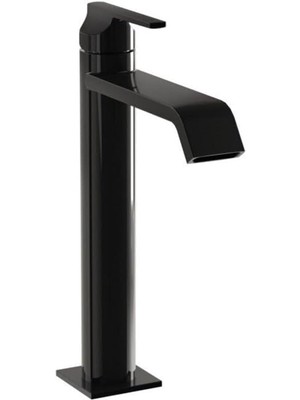 Vitra Suit A4281439 Lavabo Bataryası Üstten, Yüksek, Parlak Siyah