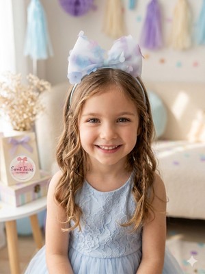 Sweet Twins Çiçekli Taç Fiyonklu Çocuk Tacı