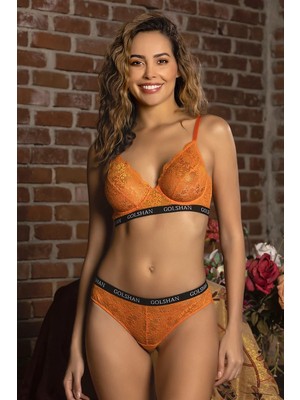 Golshan Gaudi Brazilian Slip, Kadın Dantel Brezilyan Turuncu Külot