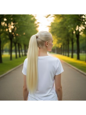 Pazarcan Bağlamalı Düz At Kuyruğu / Platin