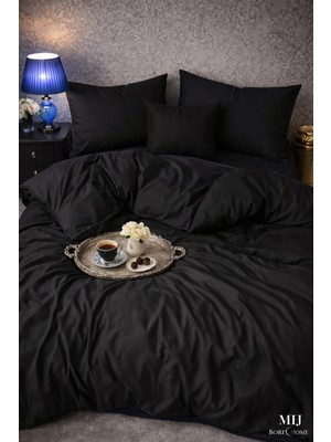 More Home Tek Kişilik Yorgan Kılıfı  + Yastık Kılıfı (Çarşafsız) Siyah