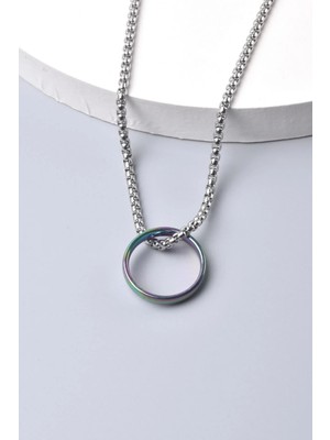 Bluem Alyans ve Zincir Erkek Çelik Kolye - Ithal Kararmaz Çelik Zincir Kolye