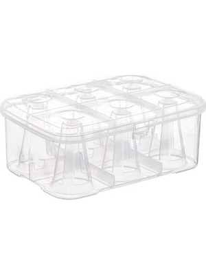 Pazarcan Su Bardağı Taşıma Kutusu Şeffaf - 6 Bardak Kapasiteli Piknik Kutusu