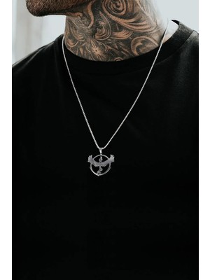 Bluem Anka Kuşu Kolye Çelik Erkek Kolye - Ithal Kararmaz Çelik Kolye