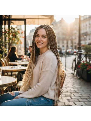 Pazarcan Afrika Örgüsü Rasta Için Sen Ombreli / Kahve / Platin