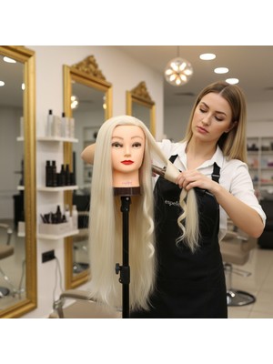 Pazarcan Kuaför Eğitim Mankeni / Yaki + Masa Aparatı / Platin