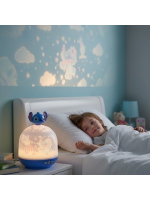 Hediyesahibi Stitch Temalı  Dönen ve Renkli Star Master Projeksiyon Gece Lambası