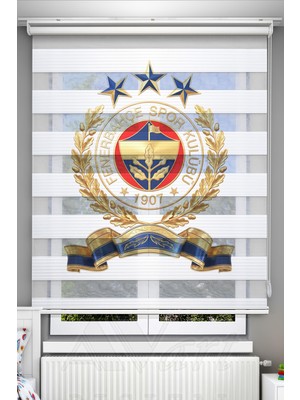 Avart Digital Kanarya Sarı Lacivert Baskılı Zebra Perde - Dijital Baskılı Zebra Stor Perde