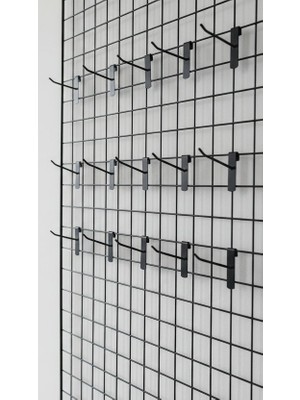 Raffar Siyah Tel Pano Kancası 10 Adet 20 cm Raf ve Tel Askısı Tel Çubuk