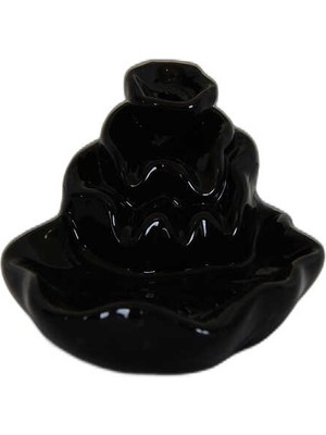 Pazarcan Geri Akış Buhurdanlık Tütsülük Seramik Şelale Siyah Backflow C0902