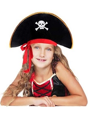 Pazarcan Kaptan Kadife Çuk Boy Korsan Şapkası