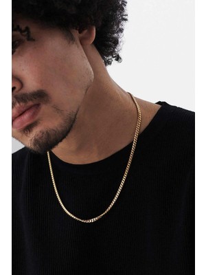 Bluem Paslanmaz Çelik Sarı Sert Kesim Arpa Zincir - Ithal Kararmaz Zincir Kolye