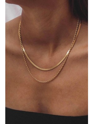 Bluem Paslanmaz Çelik Kadın Kolye Burgu Italyan Seti - Ithal Kararmaz Çelik