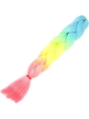 Pazarcan Simli / Neon Sarı / Pembe Ombreli Örgülük 100 Gr.