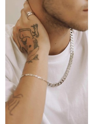 Bluem Paslanmaz Çelik Kalın Sert Kesim Arpa Zincir - Ithal Kararmaz Zincir Kolye