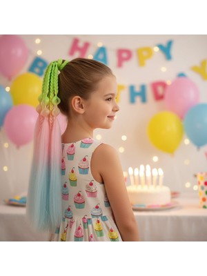 Pazarcan Bn Düz Salaş Örgülü Simli Lastikli At Kuyruğu / ACM27