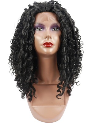 Pazarcan Siyah Yoğun Dalga Afro Dalga Tül Peruk