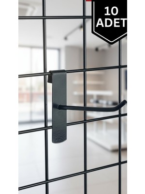 Raffar Siyah Tel Pano Kancası 10 Adet 25 cm Raf ve Tel Askısı Tel Çubuk