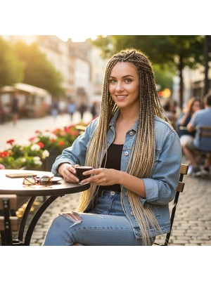 Pazarcan Afrika Örgüsü Rasta Için Sen Ombreli / Siyah / Platin