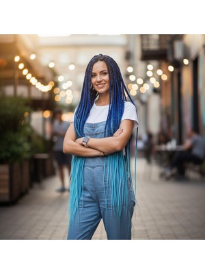 Pazarcan Afrika Örgüsü Rasta Için Sen Ombreli / Koyu /