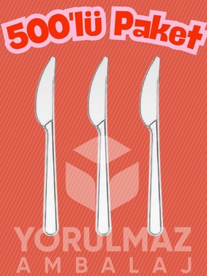 Yorulmaz Ambalaj 🖤🔪 Şeffaf Plastik Bıçak 500 ’ Lü Paket – Lüks Dayanıklı Kullan At Catering Tipi