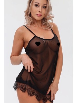 Miss Dantelli Kısa Tül Gecelik TNMD1295G Brf