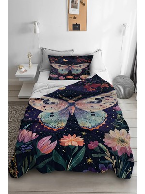 Bebişim Halı Gece Kelebeği Tek Kişilik Pike Takımı Çocuk Odası Pike Yatak Örtüsü