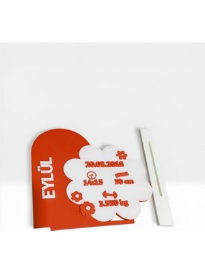 3D Tasarım Kişiye Özel Doğum Anı Hatırası Özel Tasarım(Kırmızı)