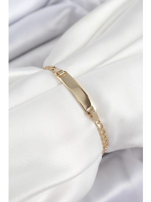 Bucuks Mey Ithalat® Pirinç Dikdörtgen Model Gold Renk Xuping Bebek Künyesi