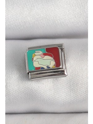 Bucuks Mey Ithalat® 316L Çelik Gümüş Renk Renkli Portre Model Nomination Charm