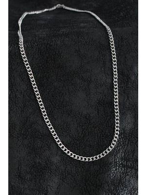 Bucuks Mey Ithalat® 316L Çelik Klasik Zincir Model Gümüş Renk Erkek Kolye