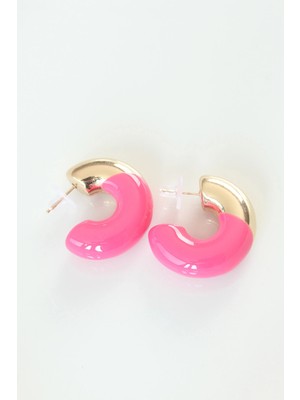 Bucuks Mey Ithalat® Ccb Pembe Gold Çift Renk Küpe