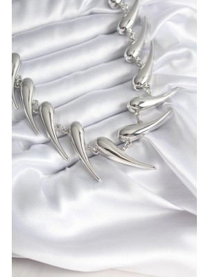 Bucuks Mey Ithalat® Vıp Seri Özel Model Gümüş Renk Kadın Kolye