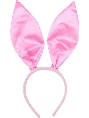 Bucuks Mey Ithalat® Pembe Renk Saten Kaplama Şekil Verilebilir Tavşan Kulak Taç 35X11 cm