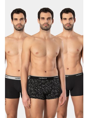 Cacharel Erkek Desenli Likrali Boxer 3'lü Paket