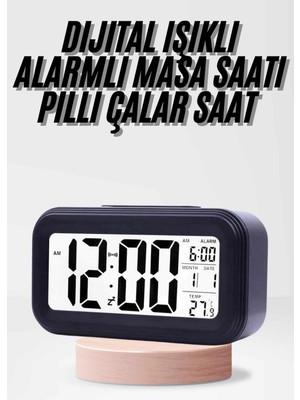 Bucuks Mey Ithalat® Dijital Işıklı Alarmlı Çalışma Masası Ekran Pilli Çalar Saat
