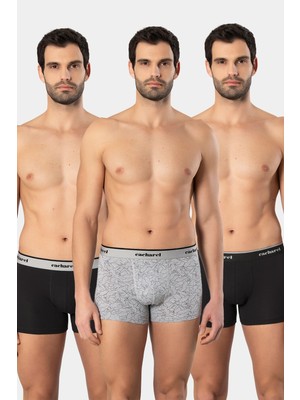 Cacharel Erkek Desenli Likrali Boxer 3'lü Paket